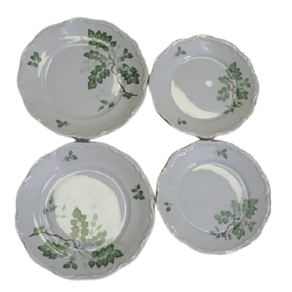 Mitterteich Bavarian "Green Leaves" plates, 4